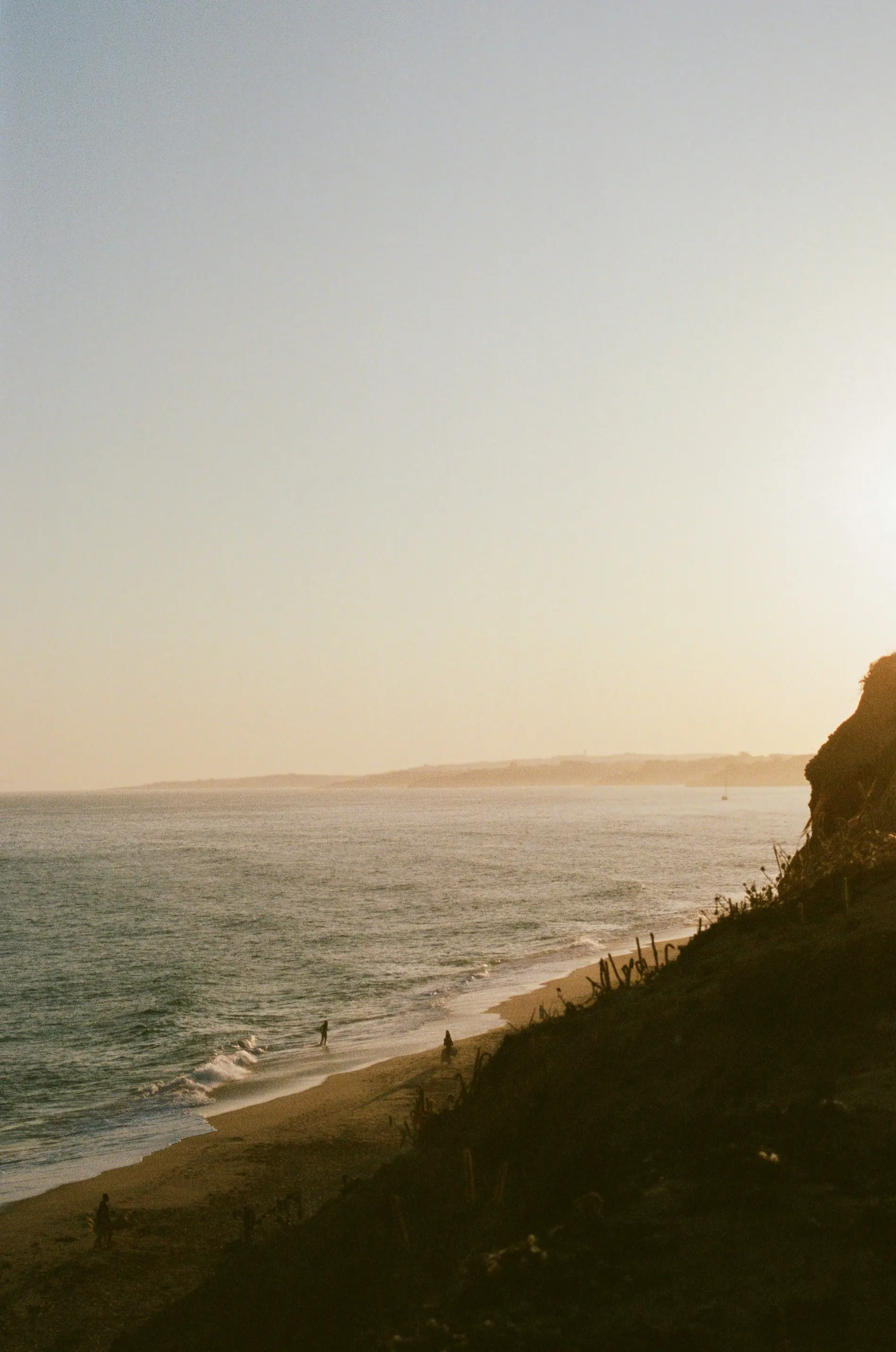 Golden European coastline at sunset
